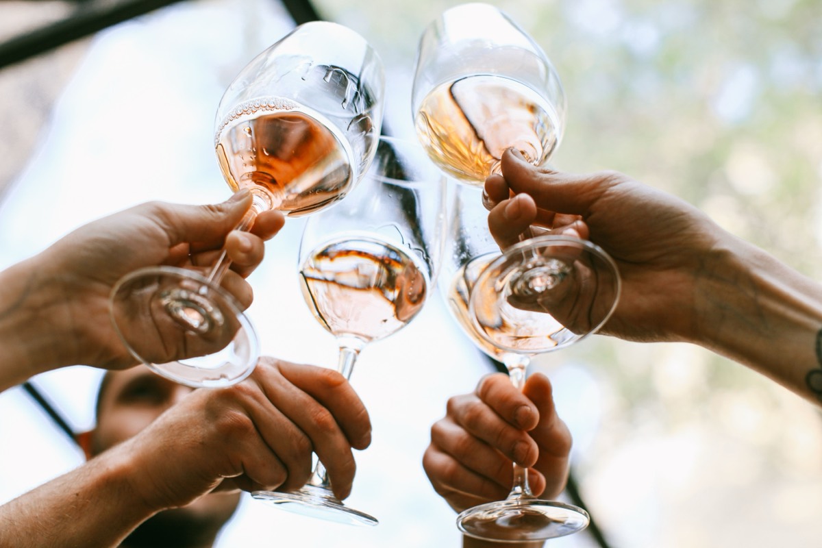 Glasses of red wine at a tasting